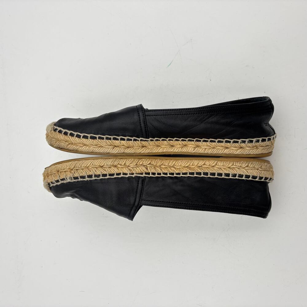 YSL Saint Laurent Logo Leather Espadrille Shoes Women's 39 US 9 - Picture 7 of 15
